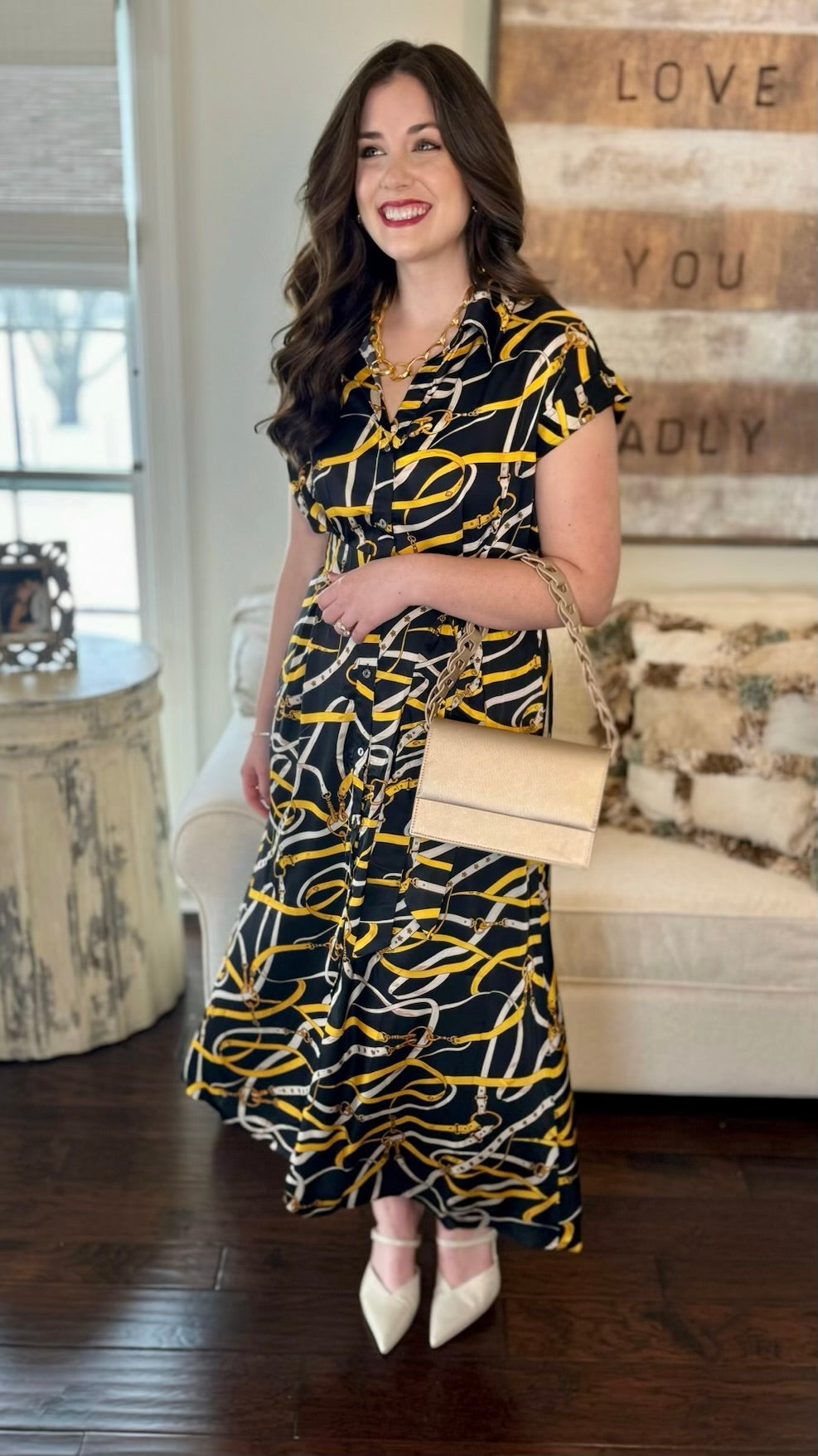 Black & Gold Horse Bit Dress