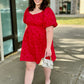 Red Jacquard Bubble Dress