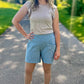 Ivy Jane Blue Linen Slouch Pocket Short