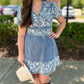 Mandy Embroidered Dress - Denim