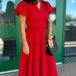 Classic Covington Maxi Dress - Crimson Red