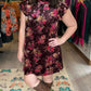 Burgundy Velvet Floral Dress