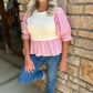 Prep In Your Step Layered Top - Pink