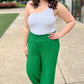 Terrific Textured Wide Leg Pant - Green