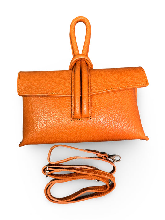 Loop Wristlet Leather Bag - Camel