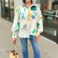 Ivory Abstract Floral Button Blouse