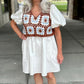 Crochet Overlay White Dress