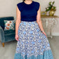 Ivy Jane Many Blues Floral Tiered Maxi Skirt