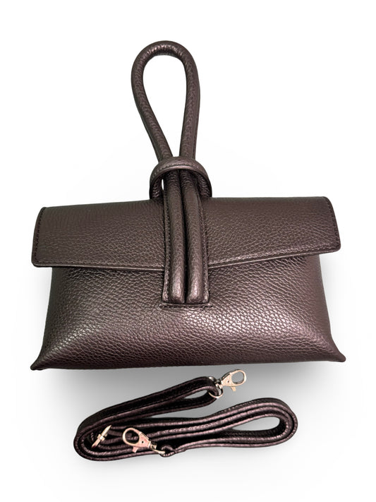 Loop Wristlet Leather Bag - Black