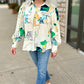 Ivory Abstract Floral Button Blouse