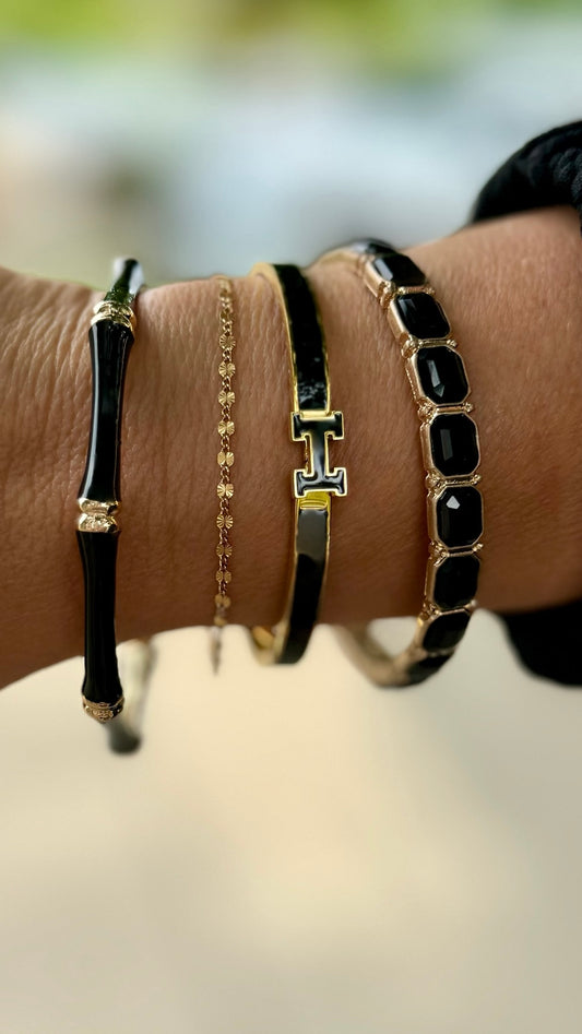 H Bracelet - Gold/Black