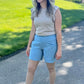 Ivy Jane Blue Linen Slouch Pocket Short