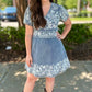 Mandy Embroidered Dress - Denim