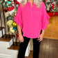 Ivy Jane Flutter Sleeve Top - Hot Pink