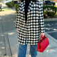 Chic Chicago Button Up Coat - Black & White