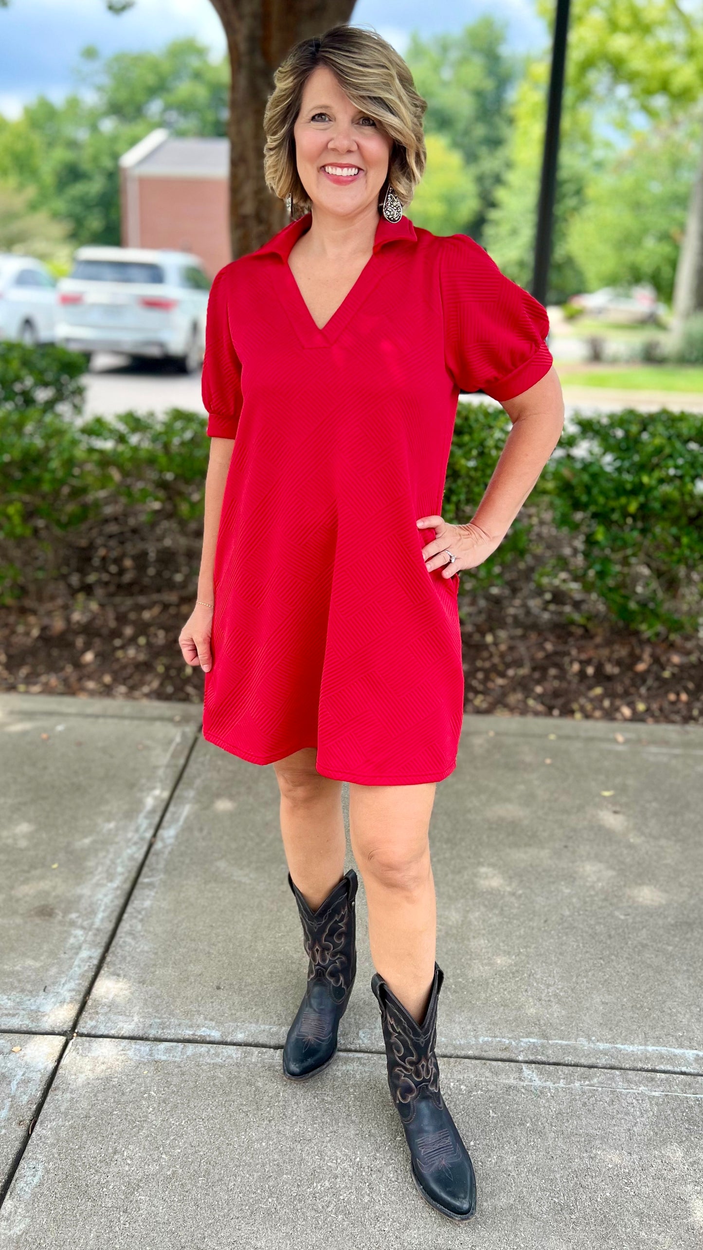 Little Red Quilted Dress