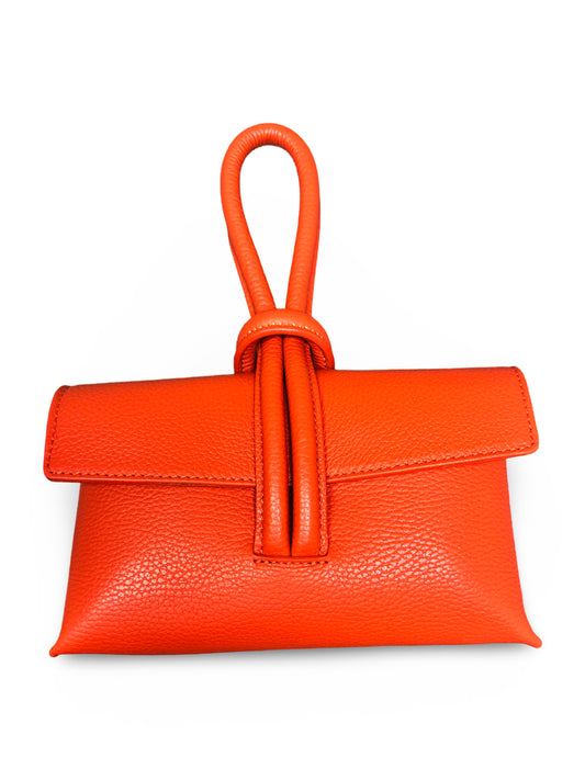 Loop Wristlet Leather Bag - Orange