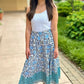 Ivy Jane Many Blues Floral Tiered Maxi Skirt