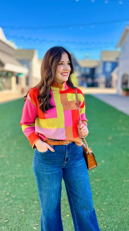 Ivy Jane Color Block Sweater - Multi