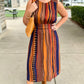 Brown Sassy Stripe Midi Dress