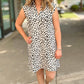 Lovable Leopard Sleeveless Dress - Ecru