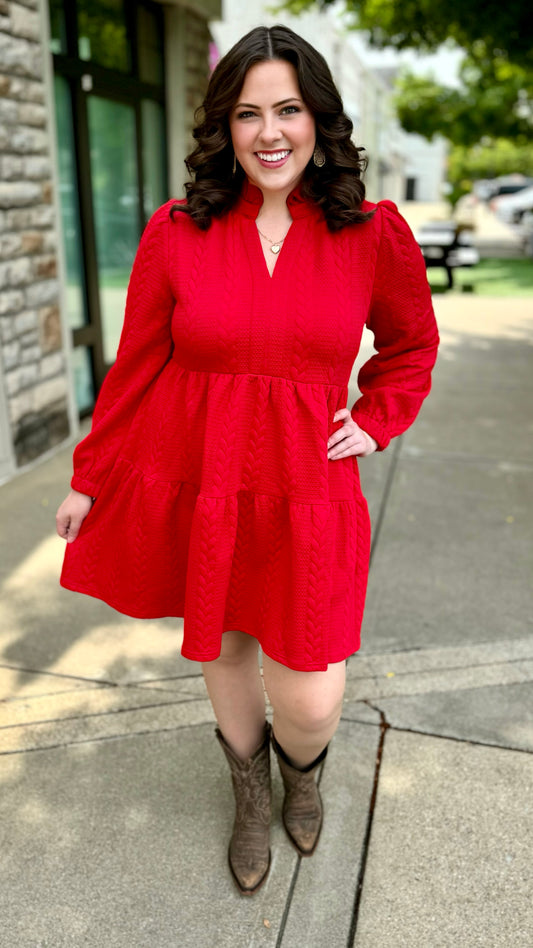 Beautiful Burlington Quilted Dress - Red