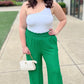 Terrific Textured Wide Leg Pant - Green