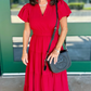 Classic Covington Maxi Dress - Crimson Red