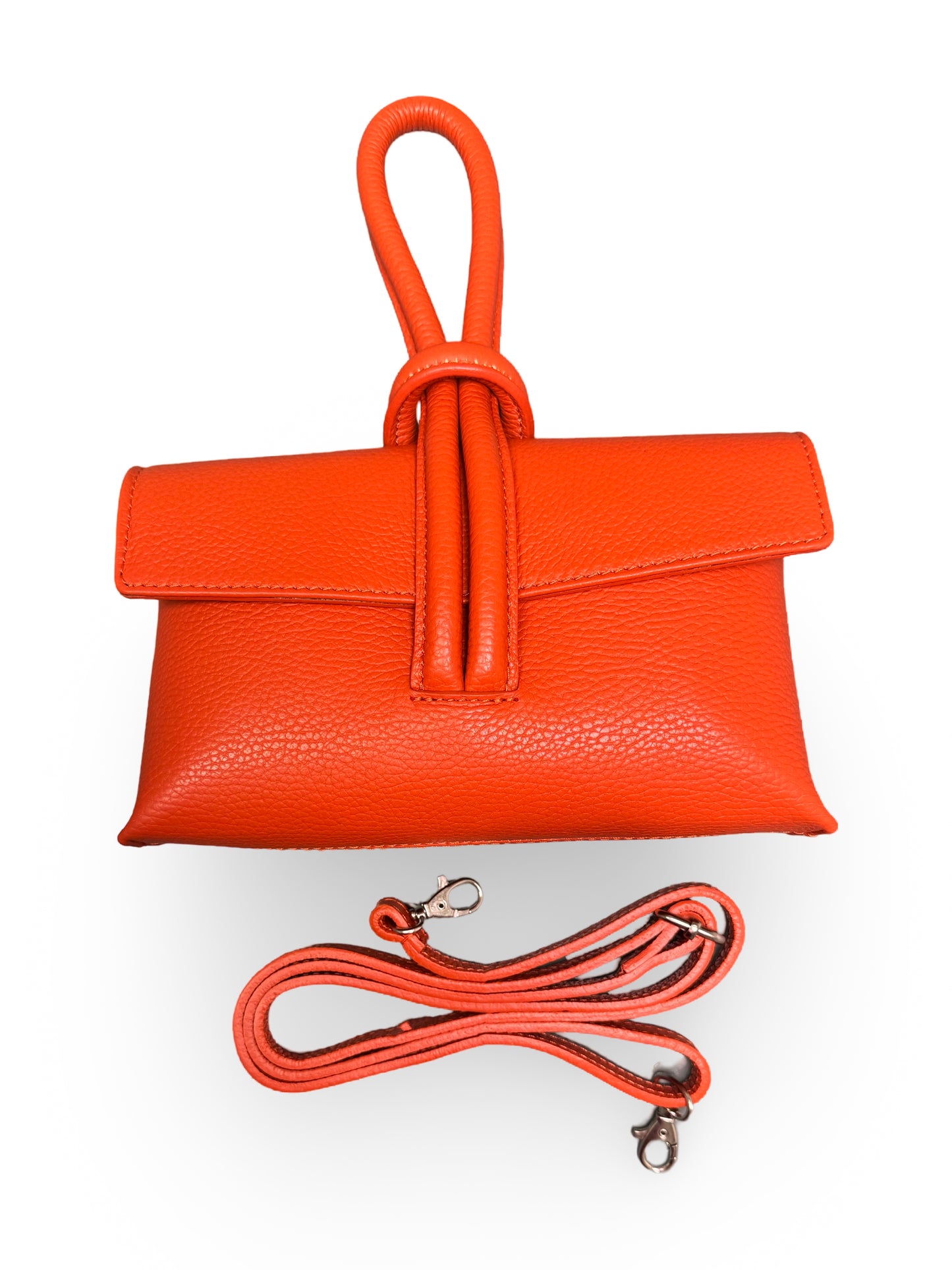 Loop Wristlet Leather Bag - Orange