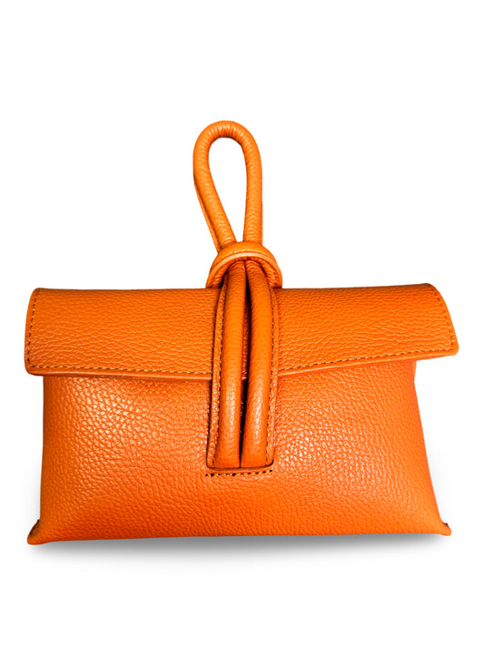 Loop Wristlet Leather Bag - Camel