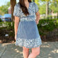 Mandy Embroidered Dress - Denim