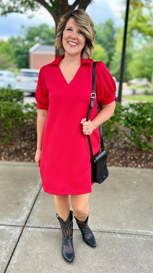 Little Red Quilted Dress