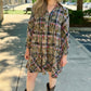 Acid Wash Flannel Dress - Olive