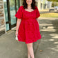 Red Jacquard Bubble Dress