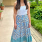 Ivy Jane Many Blues Floral Tiered Maxi Skirt