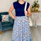 Ivy Jane Many Blues Floral Tiered Maxi Skirt