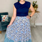 Ivy Jane Many Blues Floral Tiered Maxi Skirt