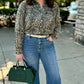 Wild Side Button Down Blouse - Hunter Green