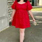 Red Jacquard Bubble Dress