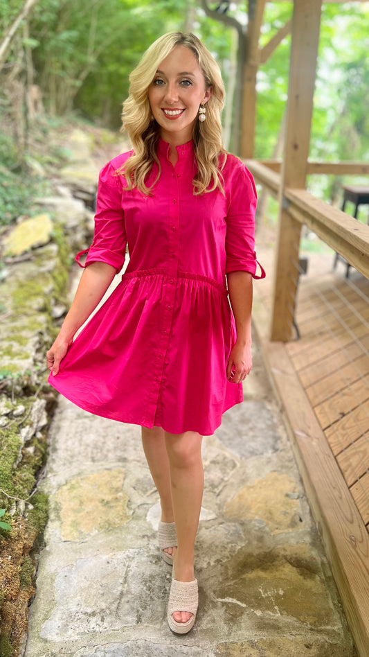 Taylor Tillman Cammie Dress - Bright Pink