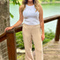 Bobi Smocked Waist Wide Leg Pant - Light Tan