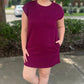 Quilted Queen T Shirt Dress - Plum