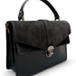 German Fuentes Suede Leather Handbag - Black