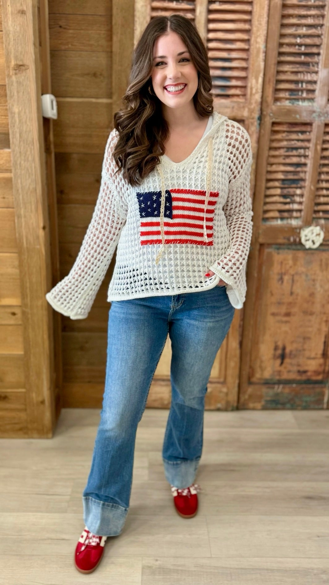 God Bless The USA Crochet Hoodie