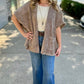 Mocha Soft Knit Short Sleeve Cardigan