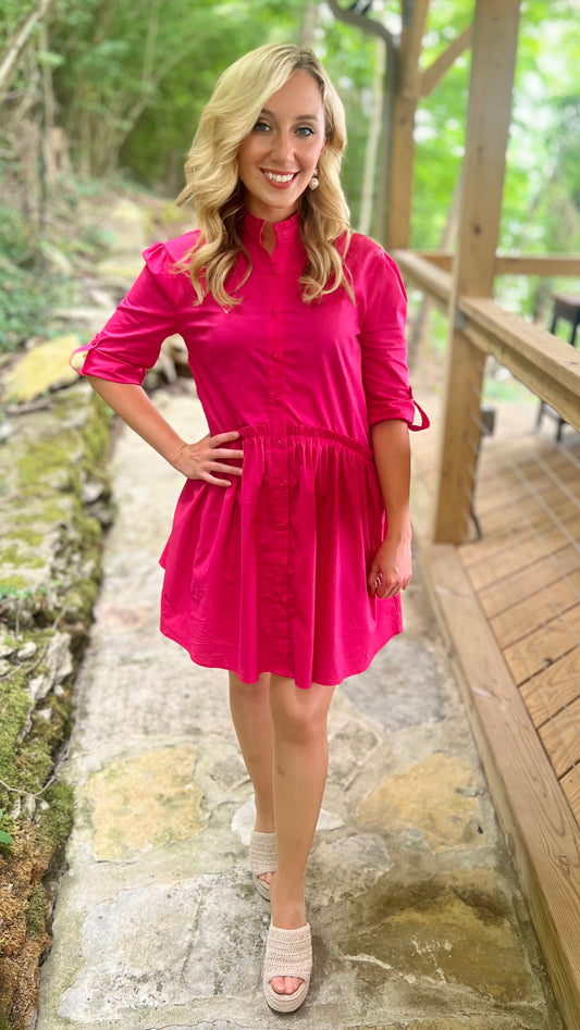 Taylor Tillman Cammie Dress - Bright Pink