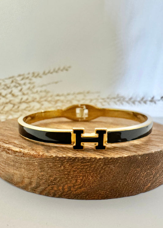 H Bracelet - Gold/Black