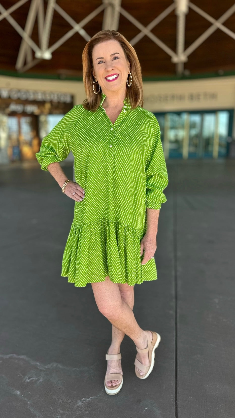 Darviny Hopscotch Megan Dress - Green