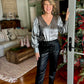 Gun Metal Metallic Blouse